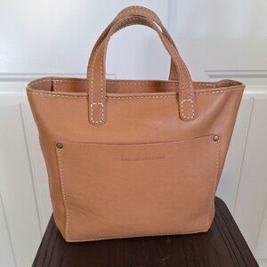 Portland Leather Goods Almond Smooth Leather Mini Crossbody Zip